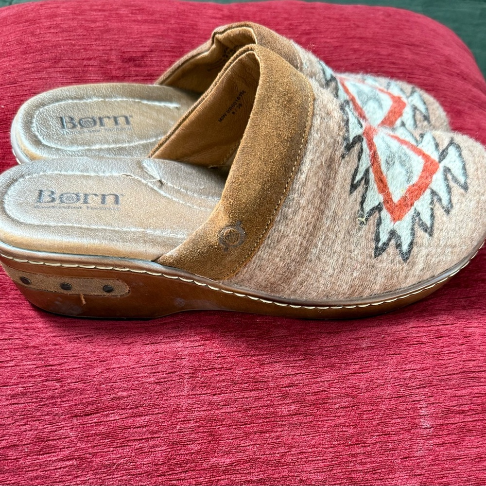 Born Tan Aztec Clogs - Picture 2 of 4
